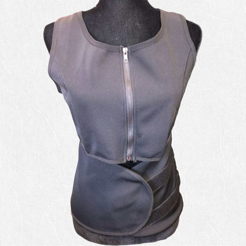 Black Neoprene Waist Trainer With‎ Zipper For Women's Size 3XL Adjustable Straps